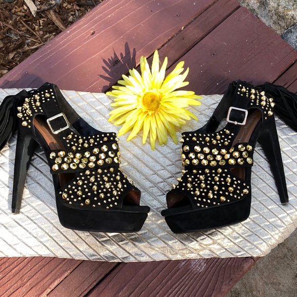 Jeffrey Campbell Shoes - 🌺 Jeffrey Campbell NWT STUNNING Blk/Gold Heels 10